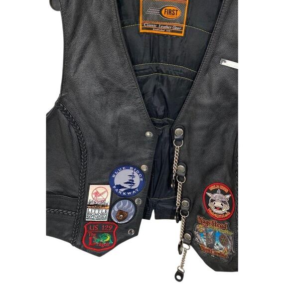 Vintage Harley HOG Life Member Leather Vest Size M – First Classic - Picture 2 of 8